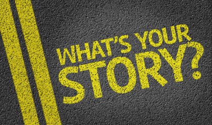 What's your Story? written on the road